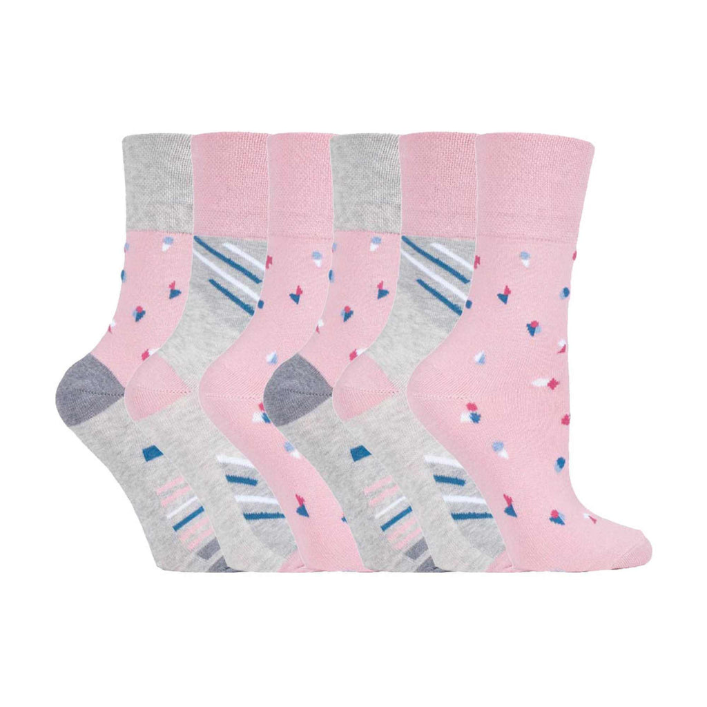 6 Pack Ladies Non Elastic Novelty Design Socks