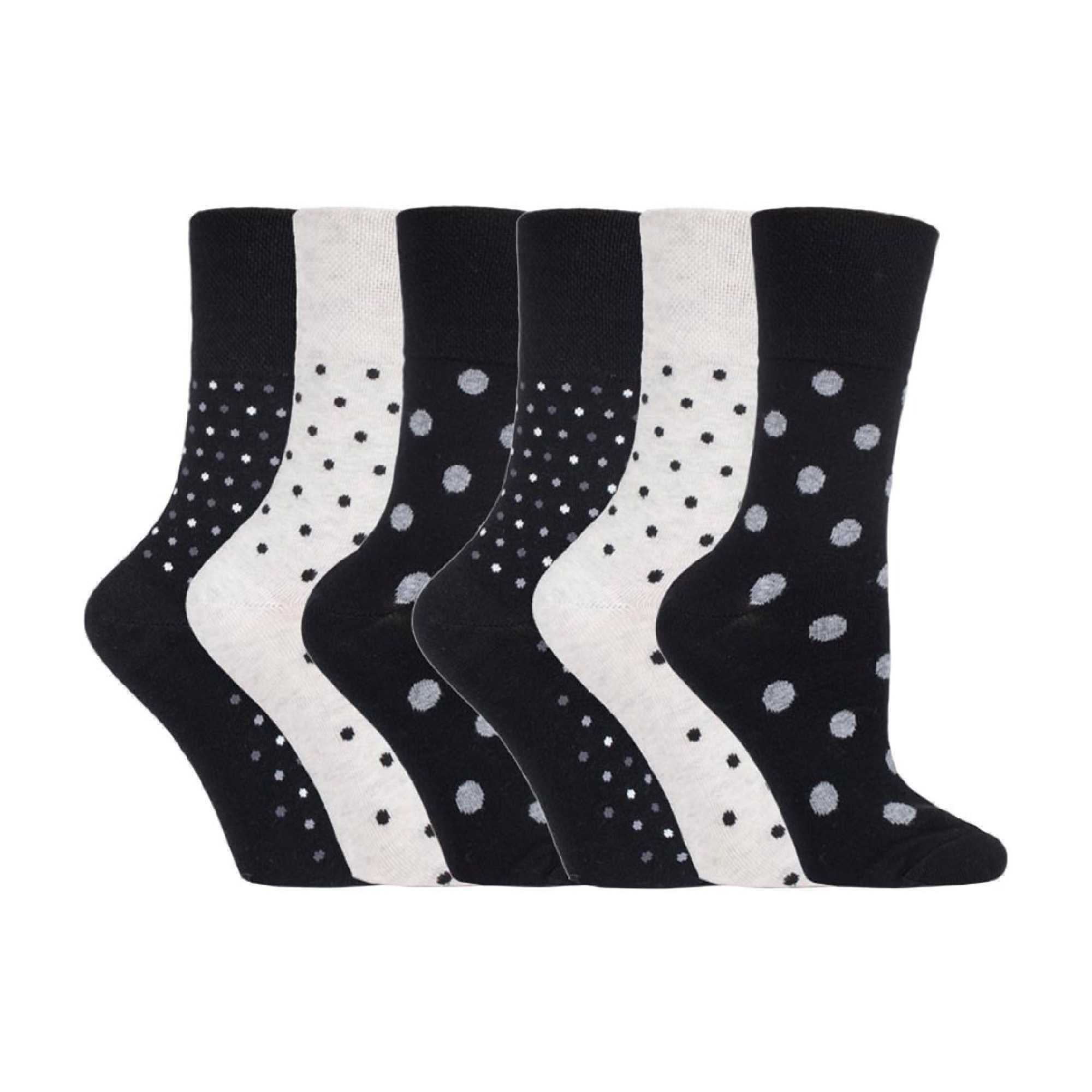 6 Pack Ladies Non Elastic Novelty Design Socks