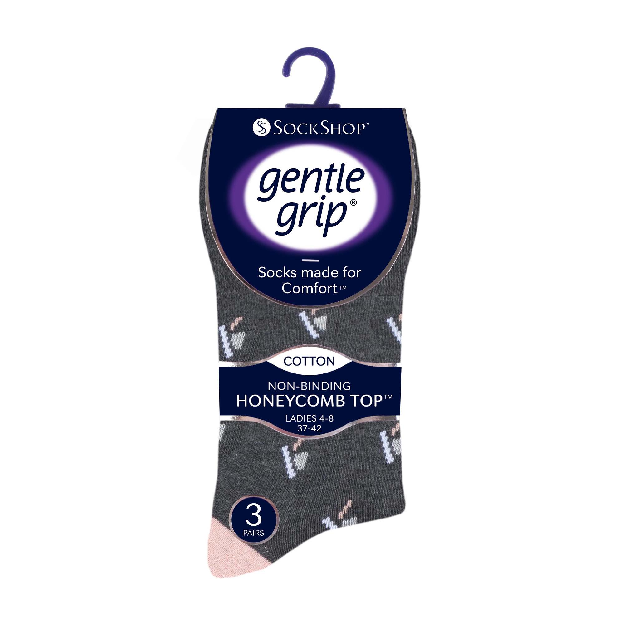 6 Pack Ladies Non Elastic Novelty Design Socks