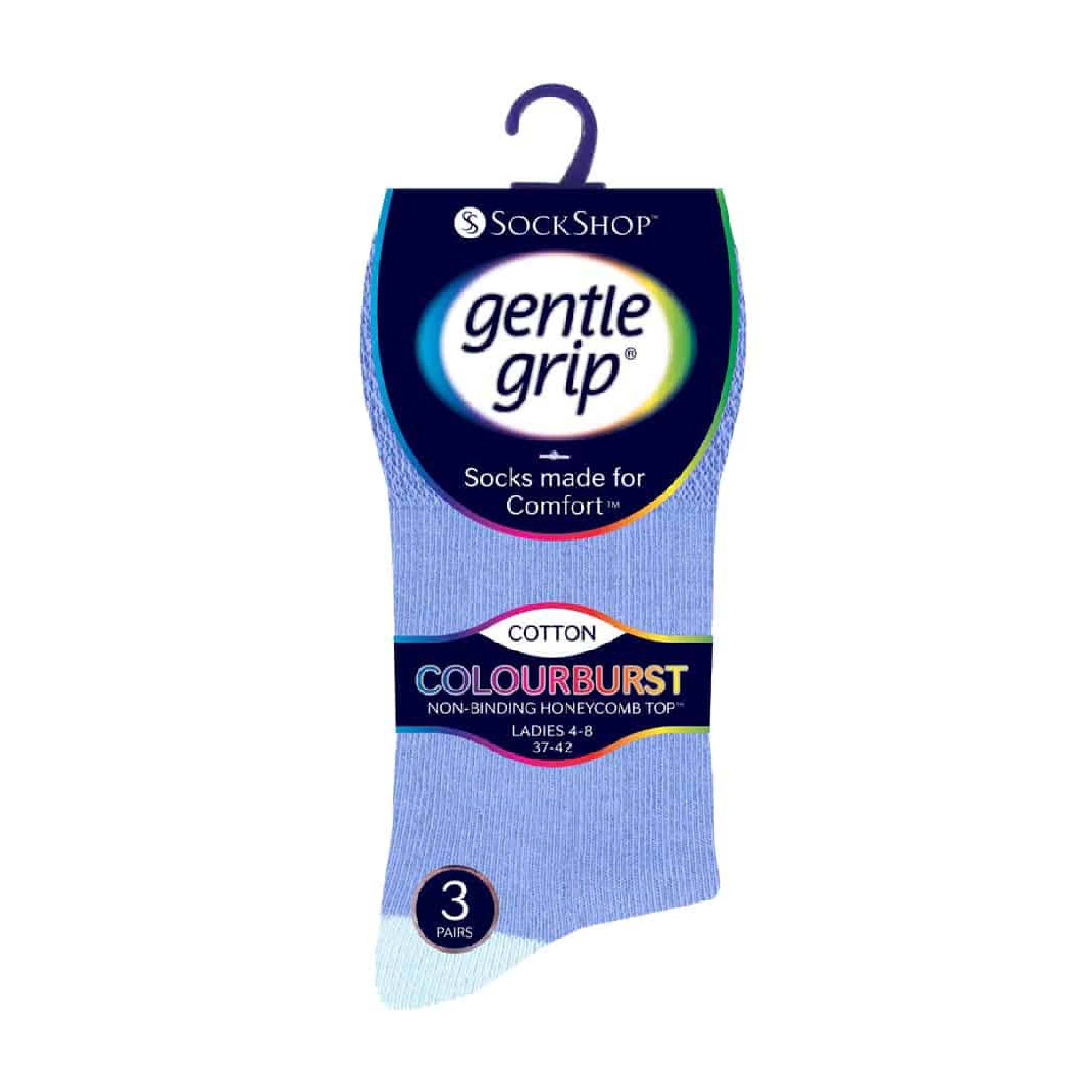 6 Pack Ladies Non Elastic Patterned Cotton Rich Socks