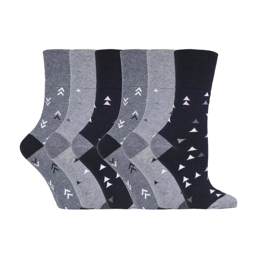 6 Pack Ladies Non Elastic Novelty Design Socks