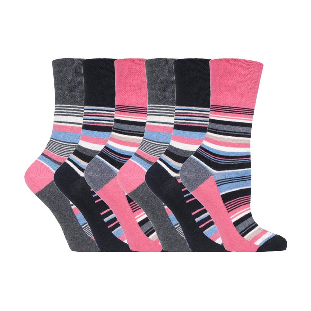 6 Pack Ladies Non Elastic Novelty Design Socks