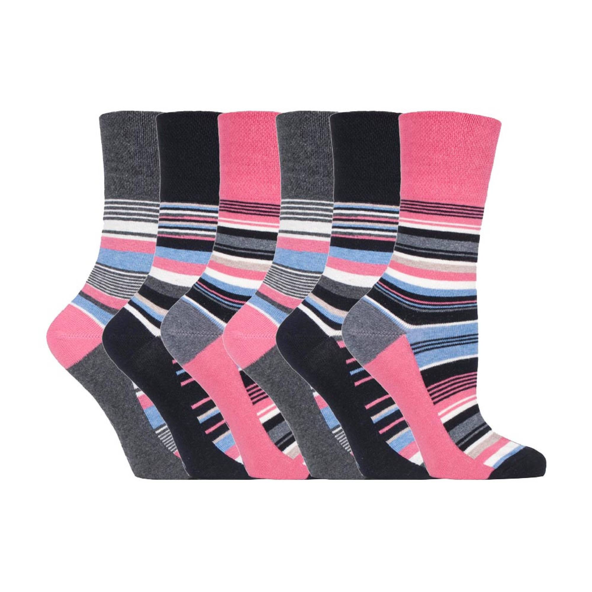 6 Pack Ladies Non Elastic Novelty Design Socks