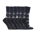 6 Pack Ladies Non Elastic Argyle Patterned Cotton Socks