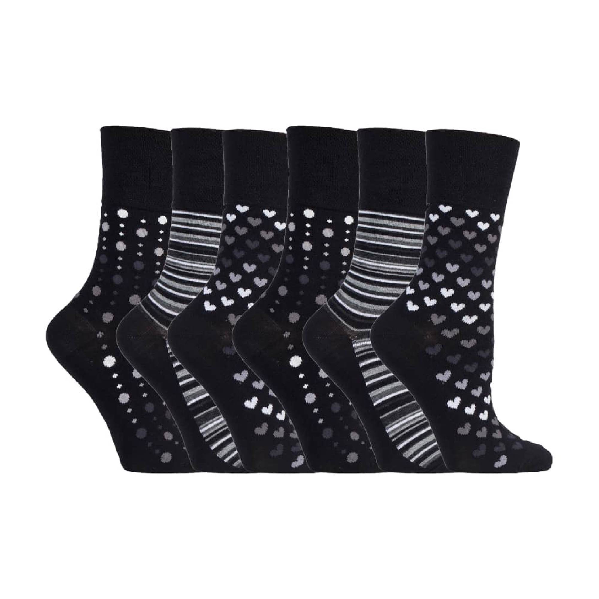 6 Pack Ladies Non Elastic Loose Top Bamboo Socks