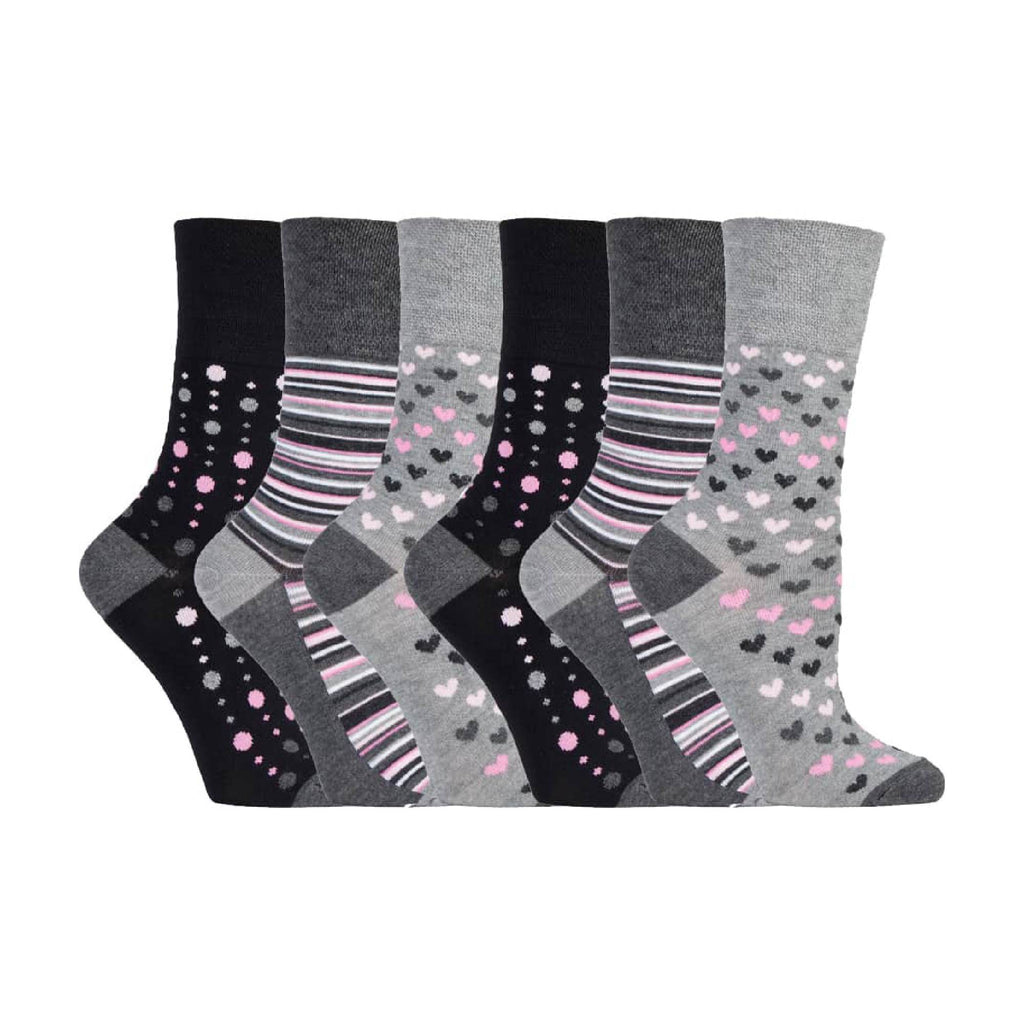 6 Pack Ladies Non Elastic Loose Top Bamboo Socks