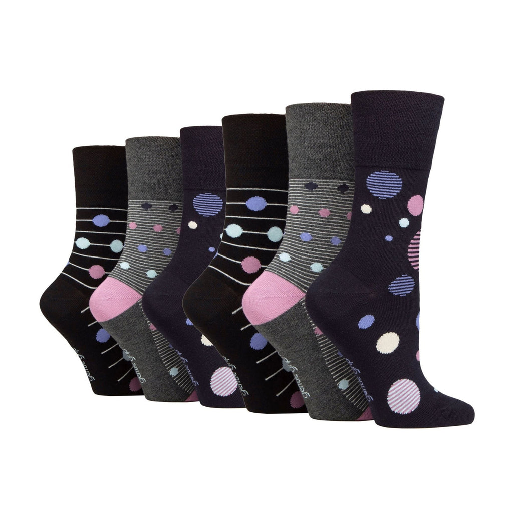 6 Pack Ladies Non Elastic Loose Top Bamboo Socks
