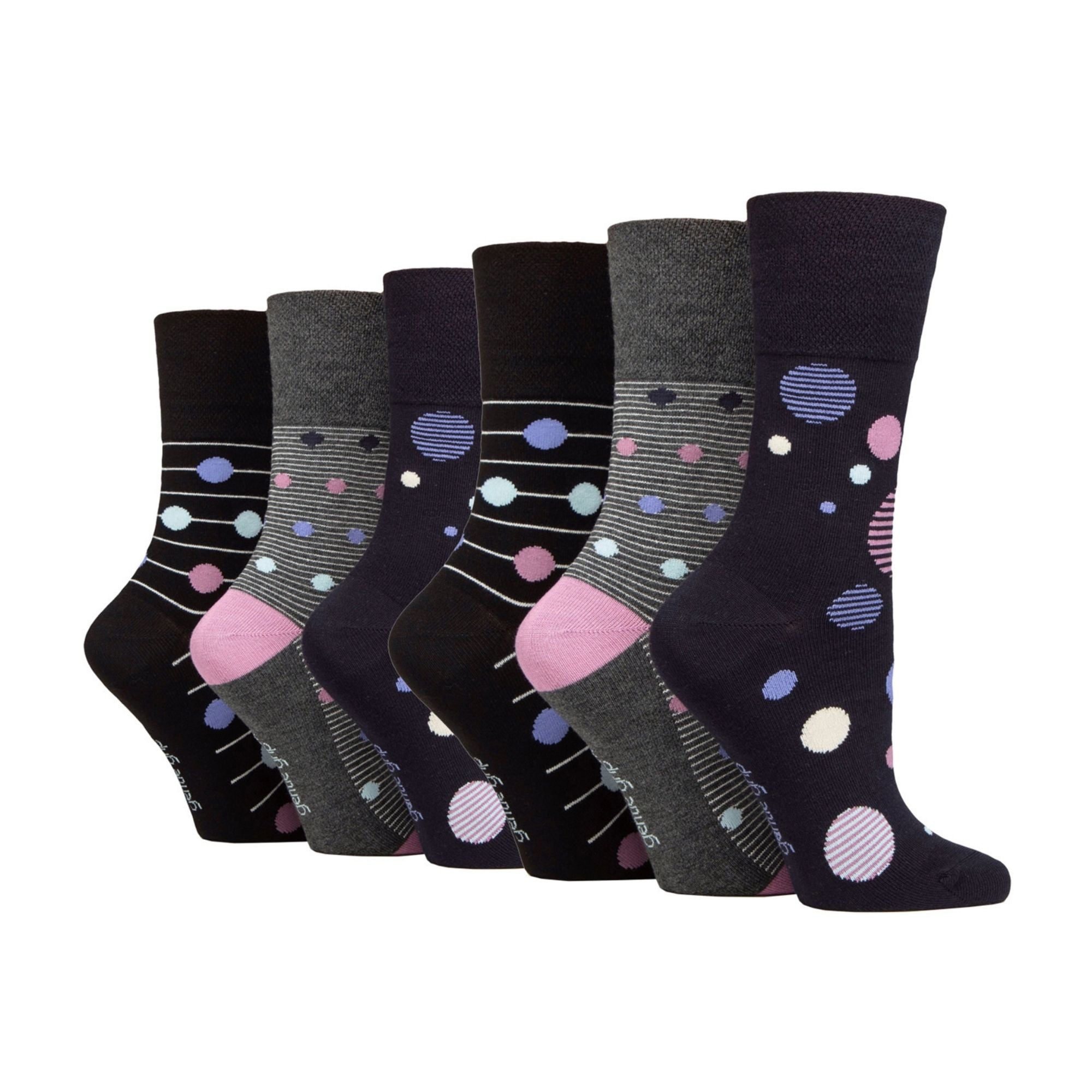 6 Pack Ladies Non Elastic Loose Top Bamboo Socks