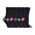 6 Pack Ladies Non Elastic Contrast Heel & Toe Cotton Socks