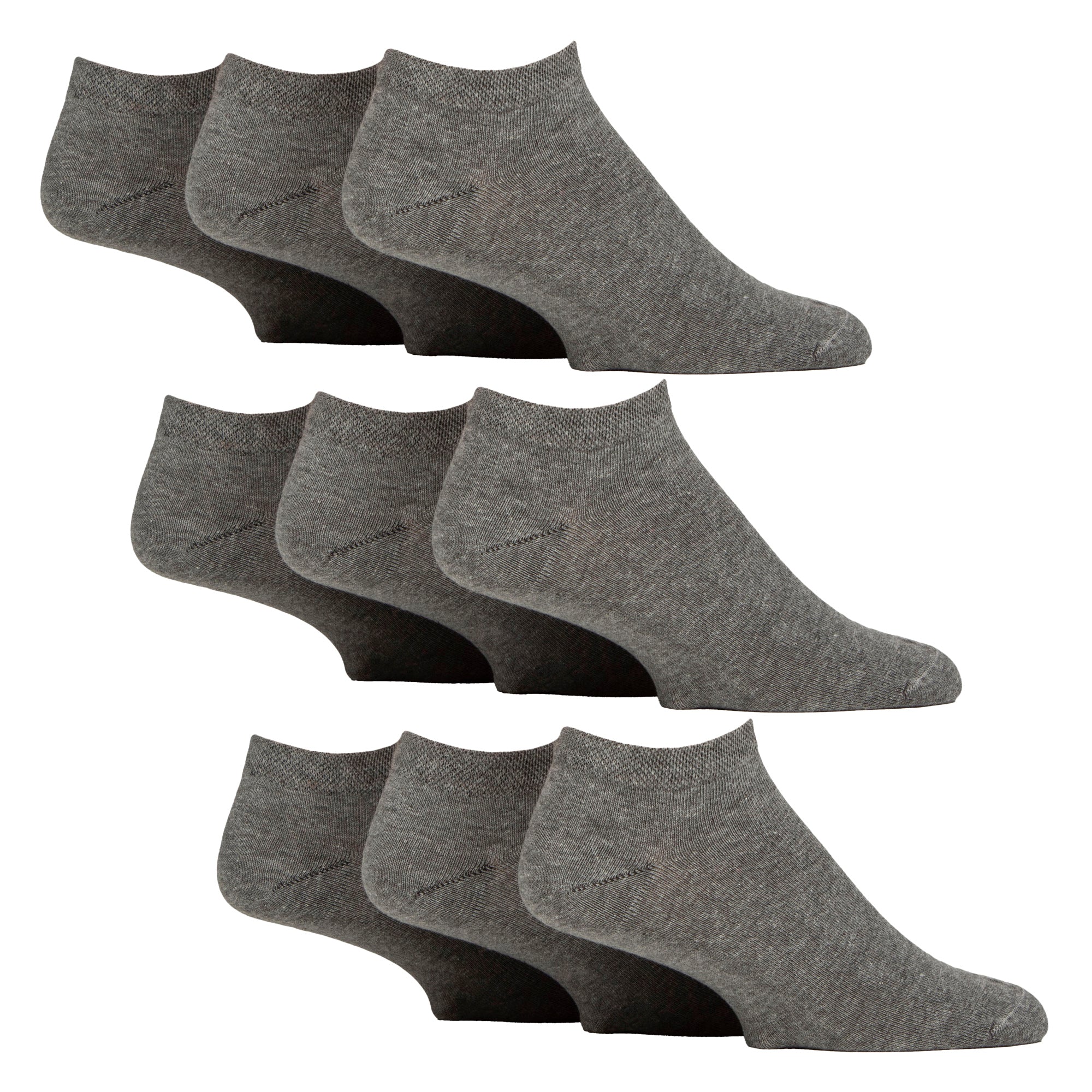 9 Pack Mens Diabetic Trainer Socks, Swollen Feet Wide Ankle Socks