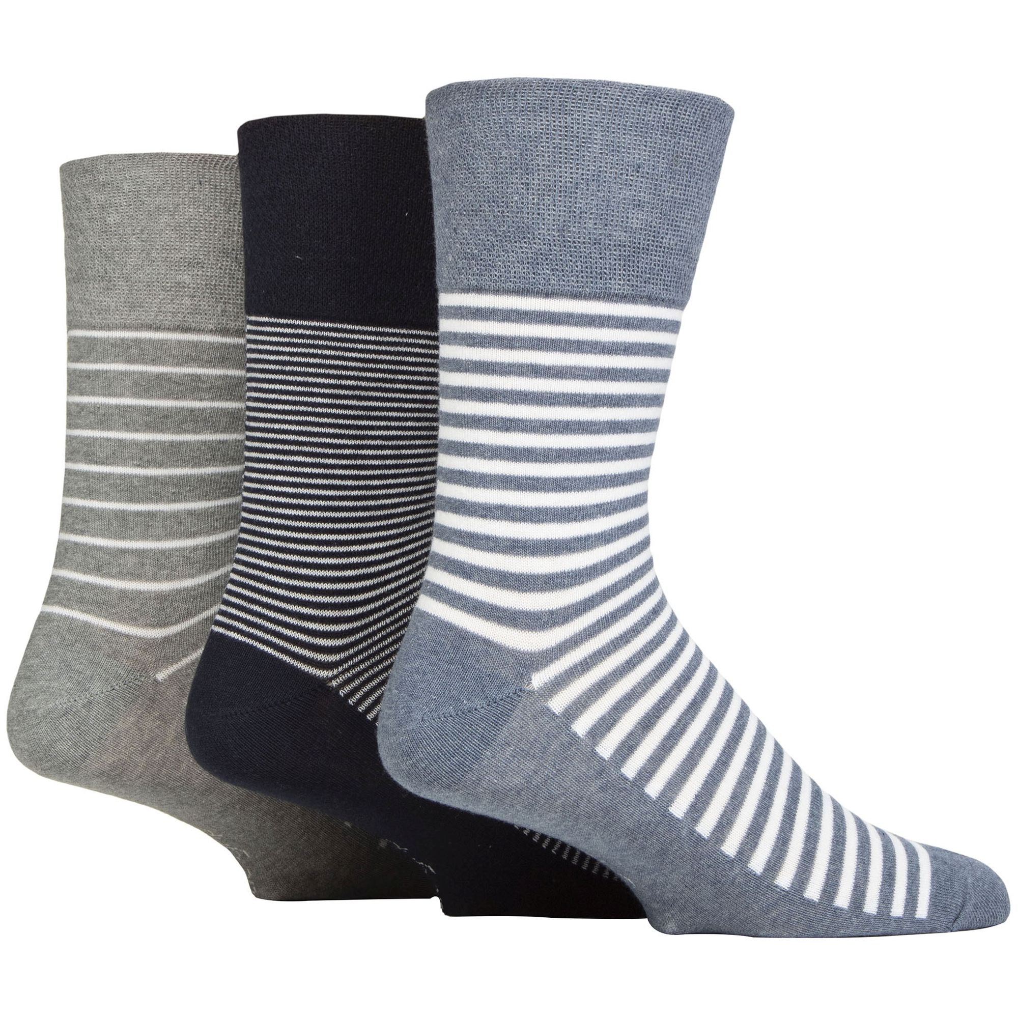 6 Pack Mens Non Elastic Loose Top Patterned Socks