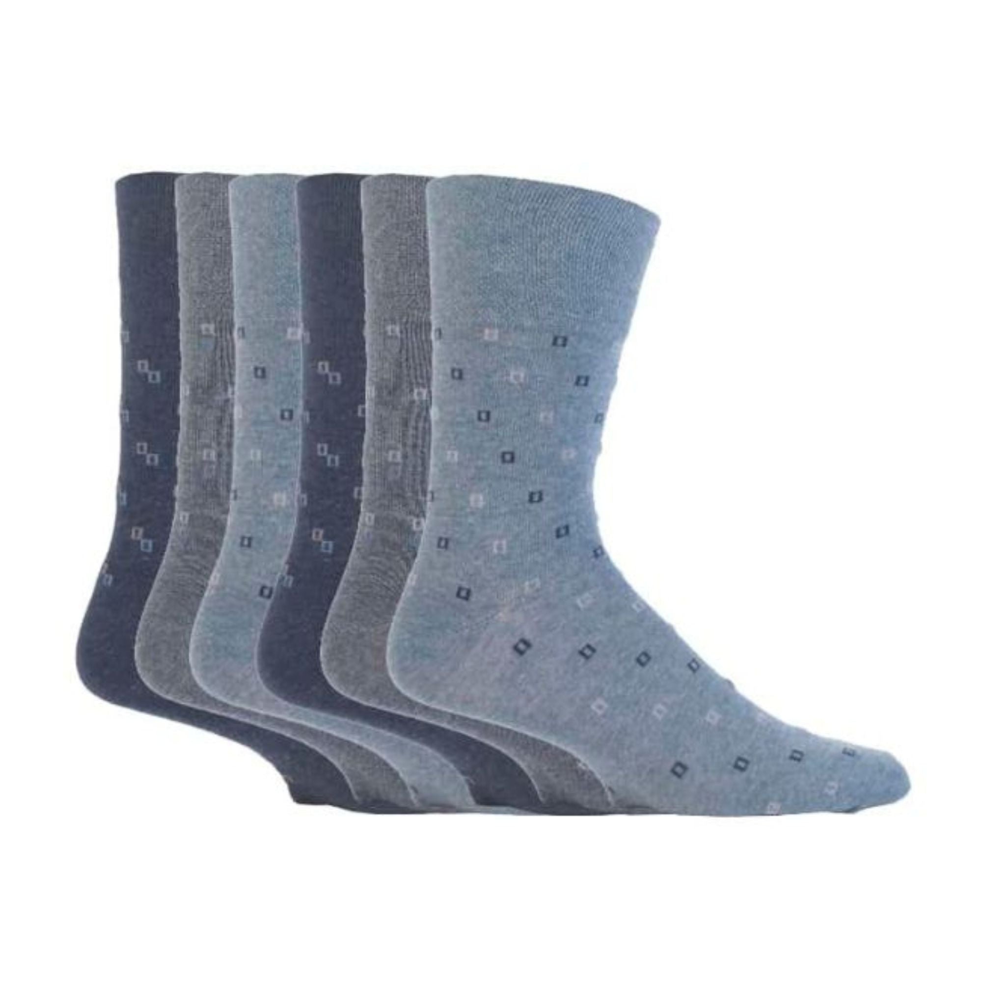 6 Pack Mens Non Elastic Patterned Bigfoot Cotton Socks 12-14 UK