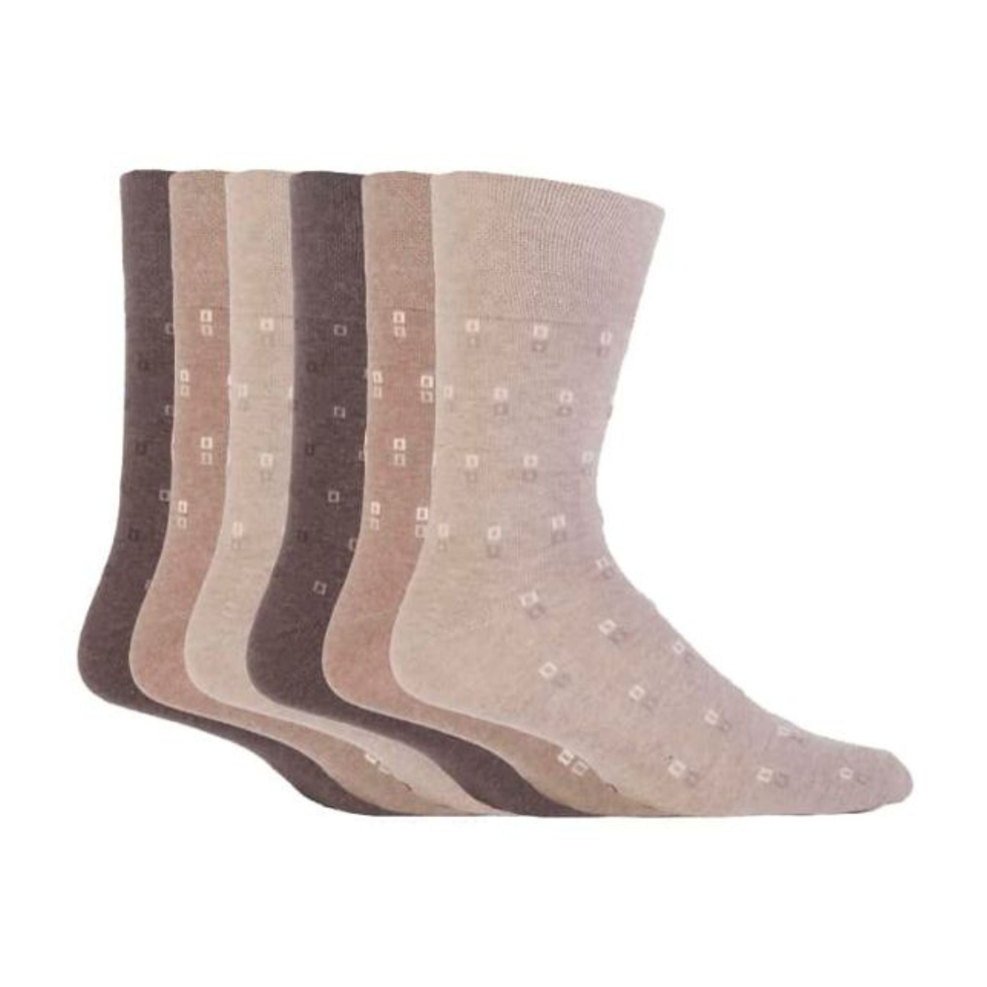 6 Pack Mens Non Elastic Patterned Bigfoot Cotton Socks 12-14 UK