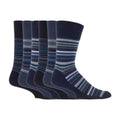 6 Pack Mens Non Elastic Stripe Patterned Cotton Socks