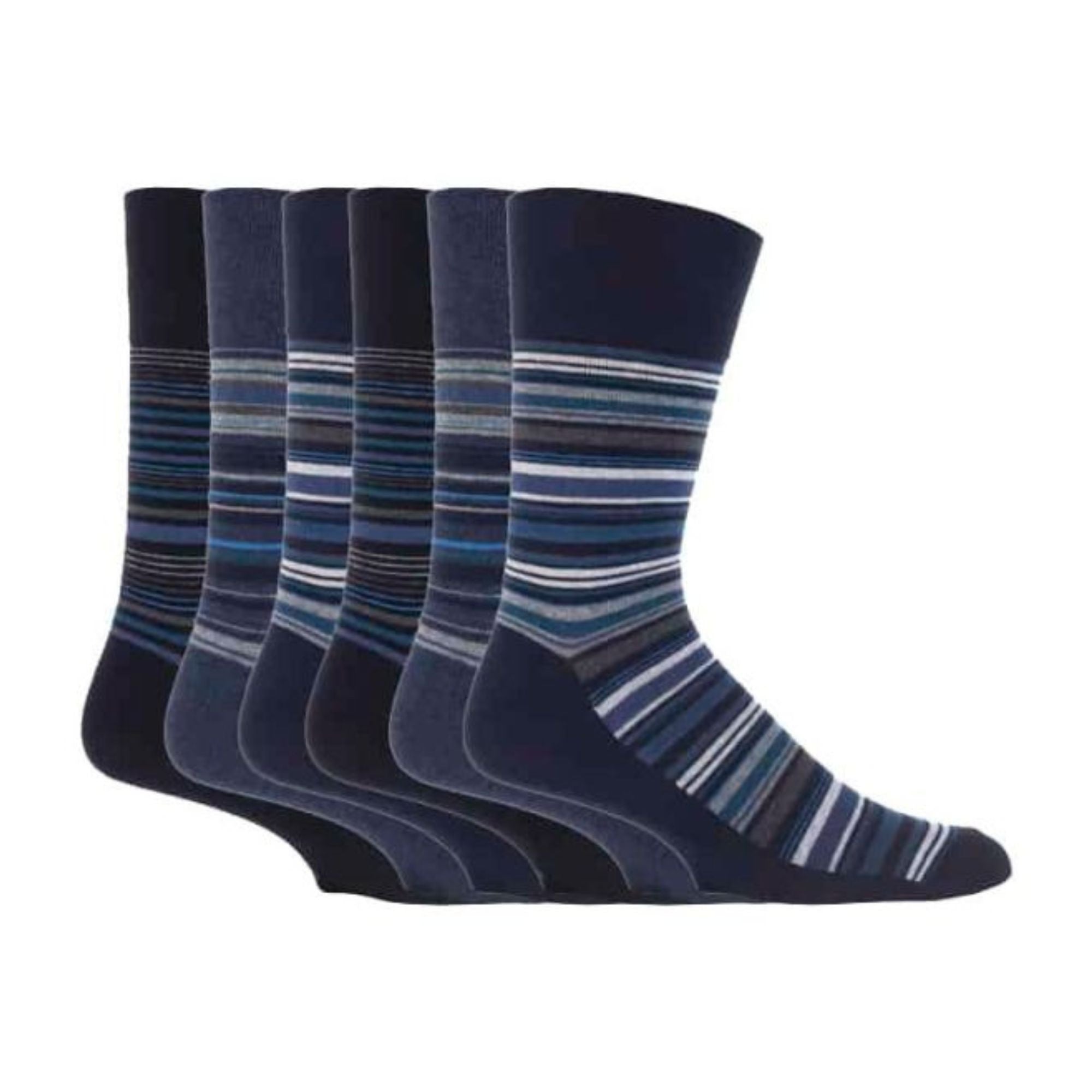 6 Pack Mens Non Elastic Patterned Bigfoot Cotton Socks 12-14 UK