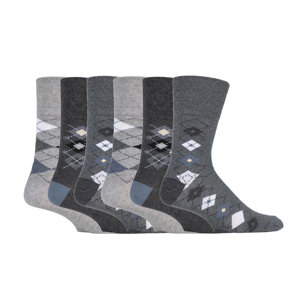 6 Pack Mens Non Elastic HoneyComb Cotton Socks