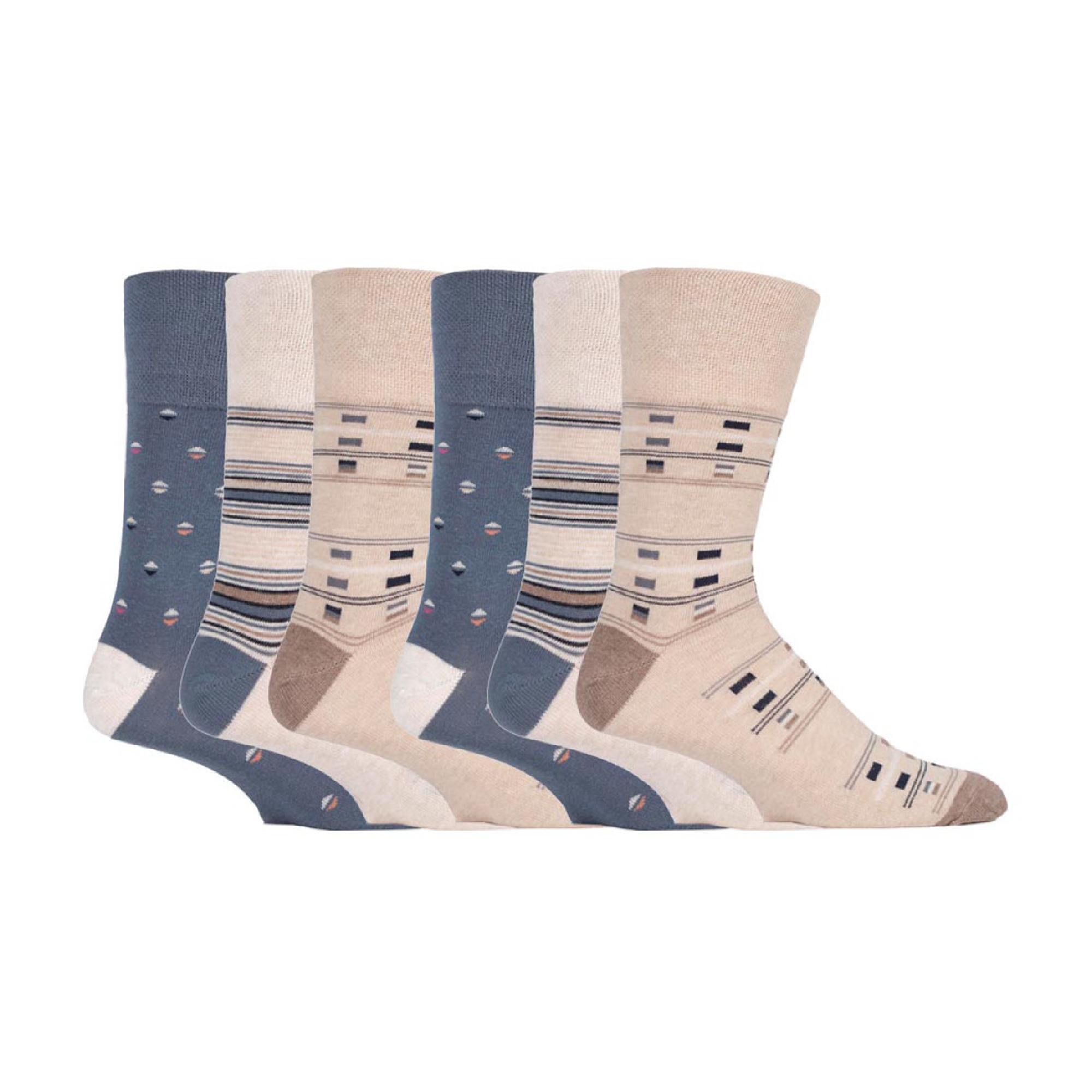 6 Pack Mens Non Elastic HoneyComb Cotton Socks