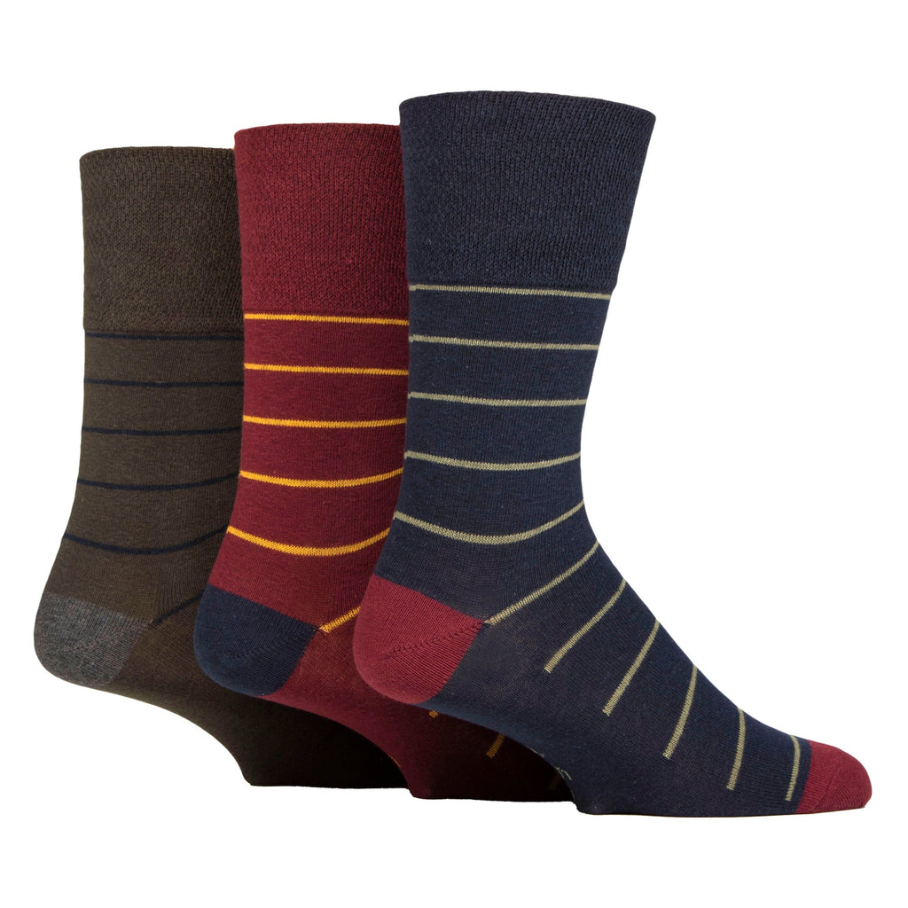 6 Pack Mens Non Elastic Loose Top Patterned Socks