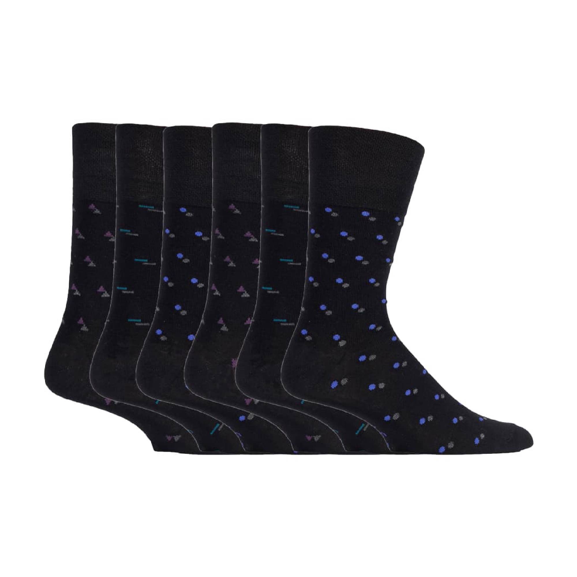 6 Pack Mens Non Elastic Loose Top Bamboo Socks