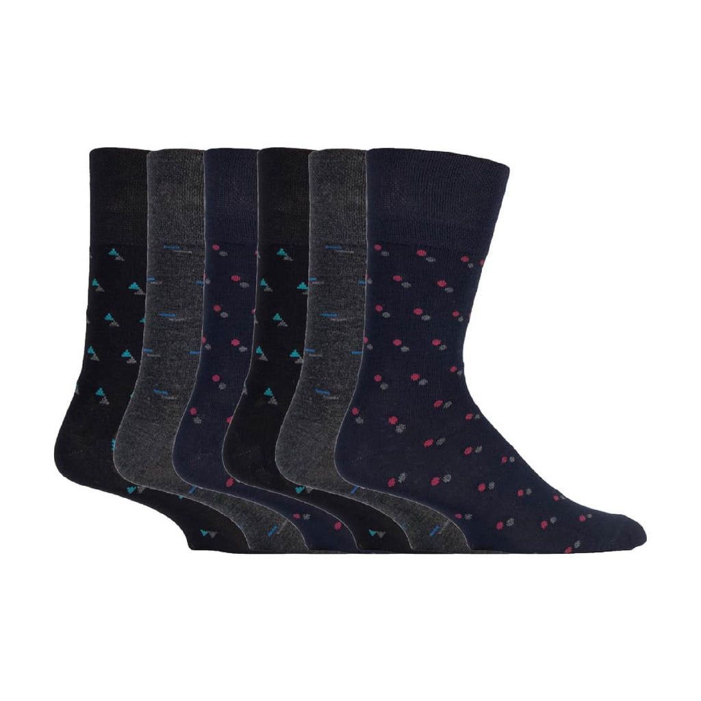 6 Pack Mens Non Elastic Loose Top Bamboo Socks