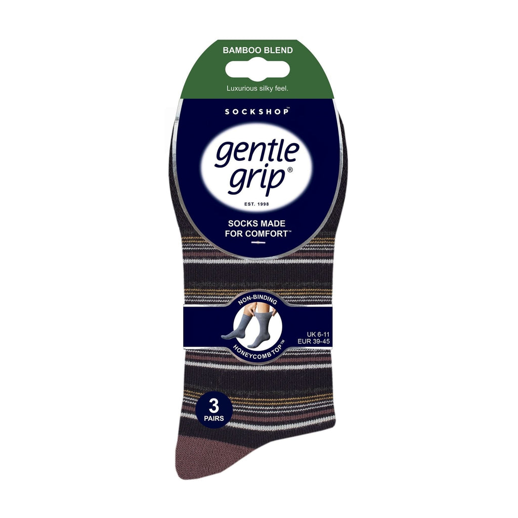 6 Pack Mens Non Elastic Loose Top Bamboo Socks