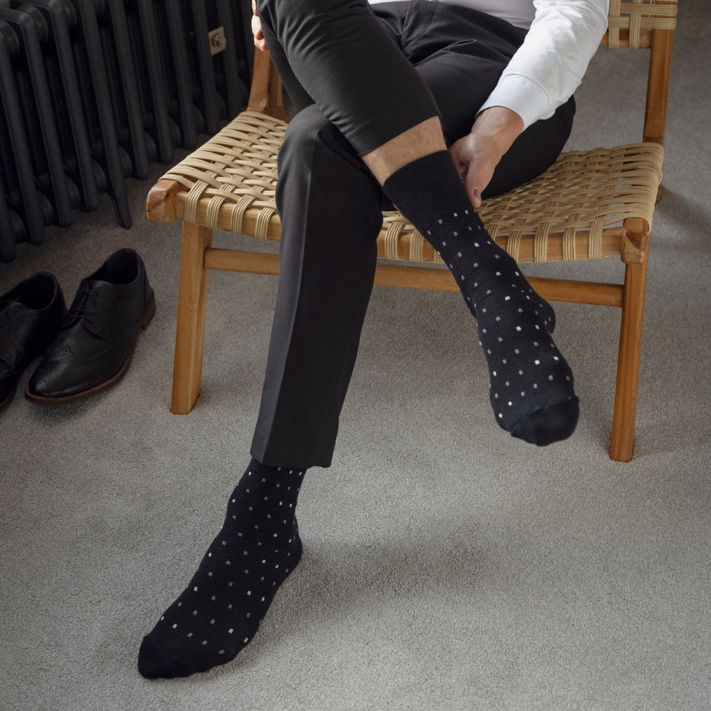 6 Pack Mens Non Elastic Loose Top Bamboo Socks