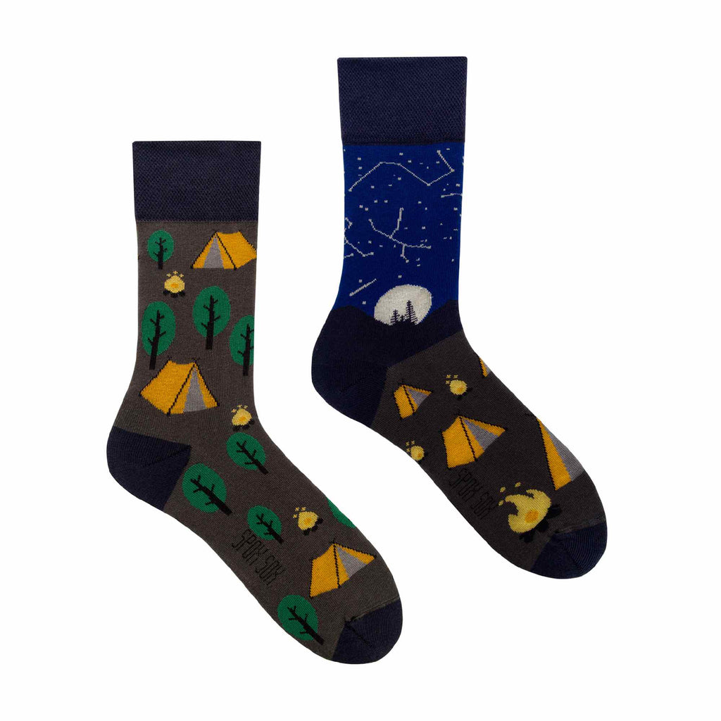 1 Pack Unisex Mismatched Novelty Odd Socks - Camping
