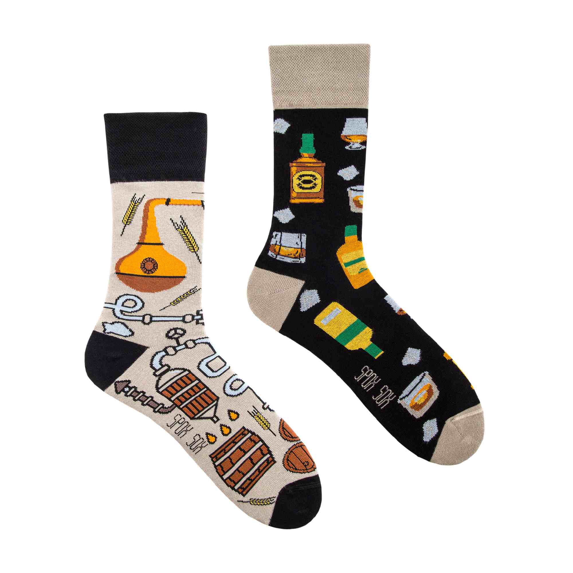 1 Pack Unisex Mismatched Novelty Odd Socks - Whisky
