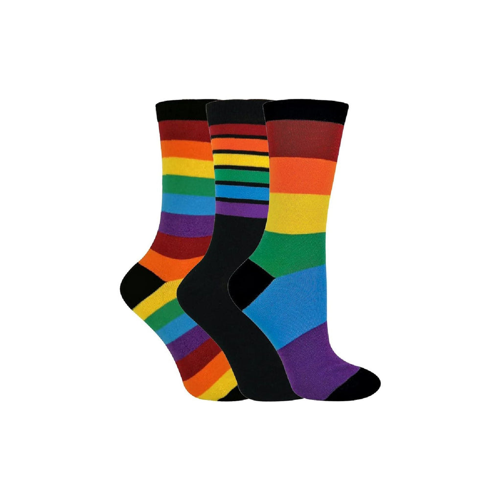 3 Pack Boys & Girls Striped Rainbow Casual Cotton Socks
