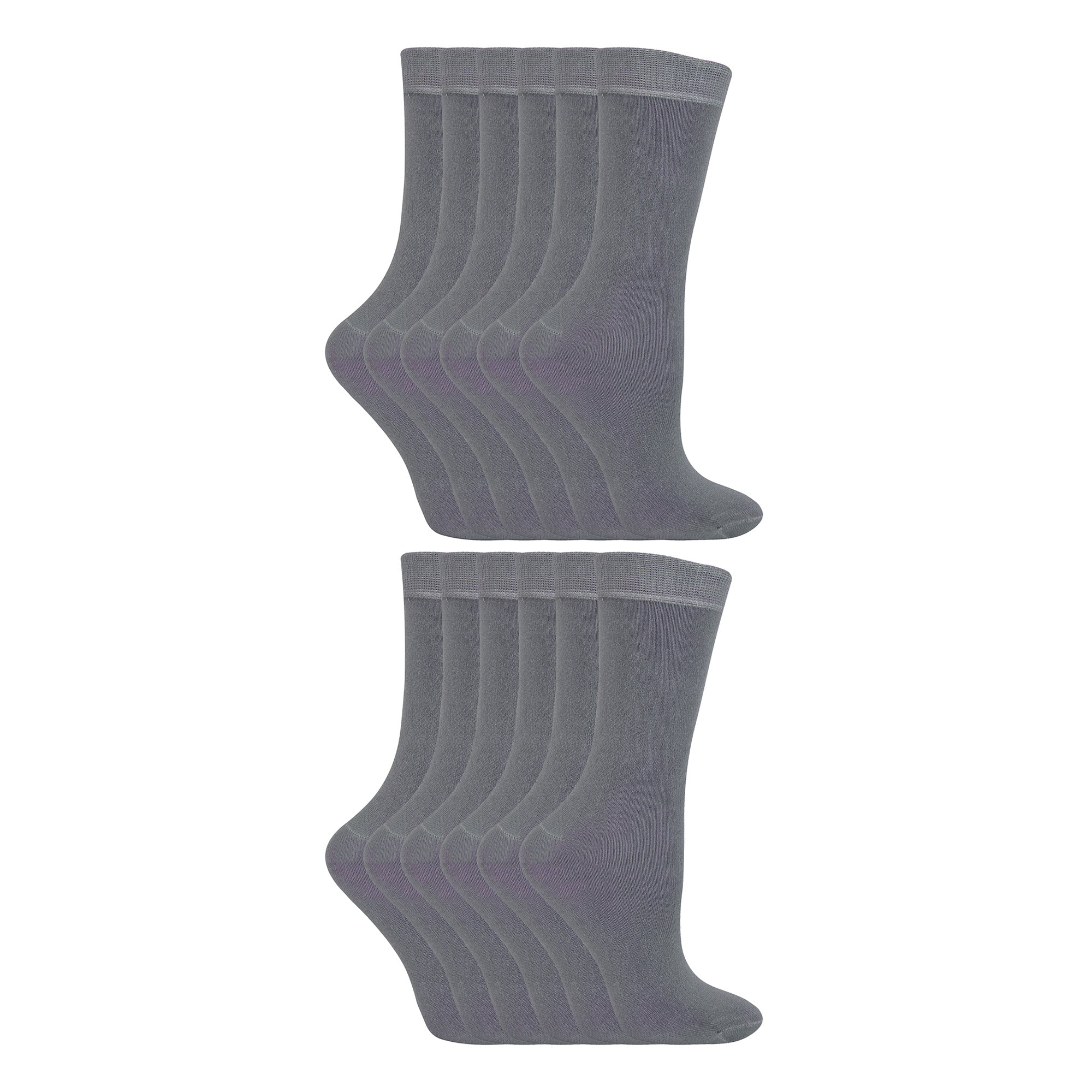 12 Pair Kids Breathable Bamboo Plain Socks for School