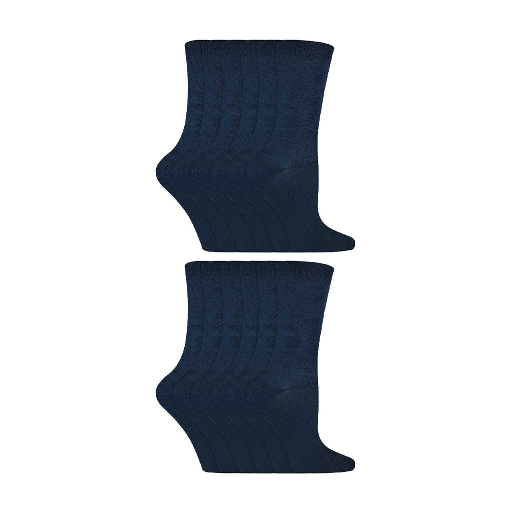 12 Pair Kids Breathable Bamboo Plain Socks for School