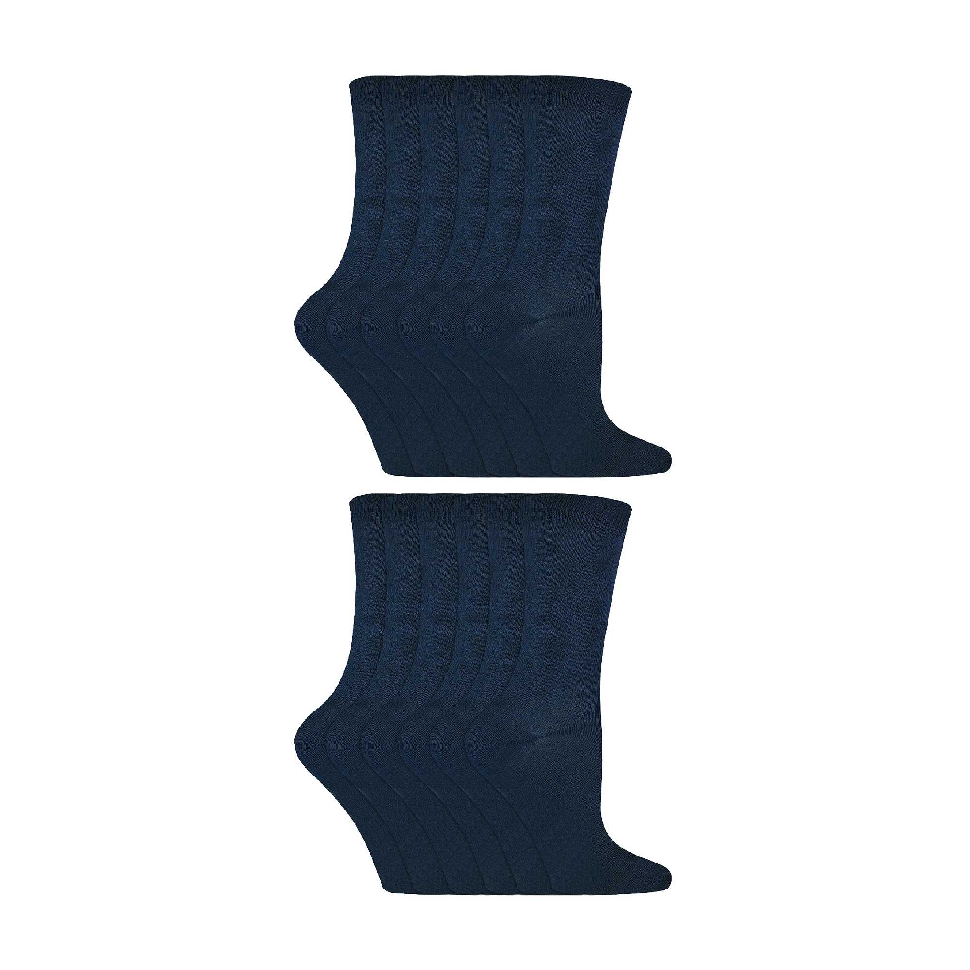 12 Pair Kids Breathable Bamboo Plain Socks for School