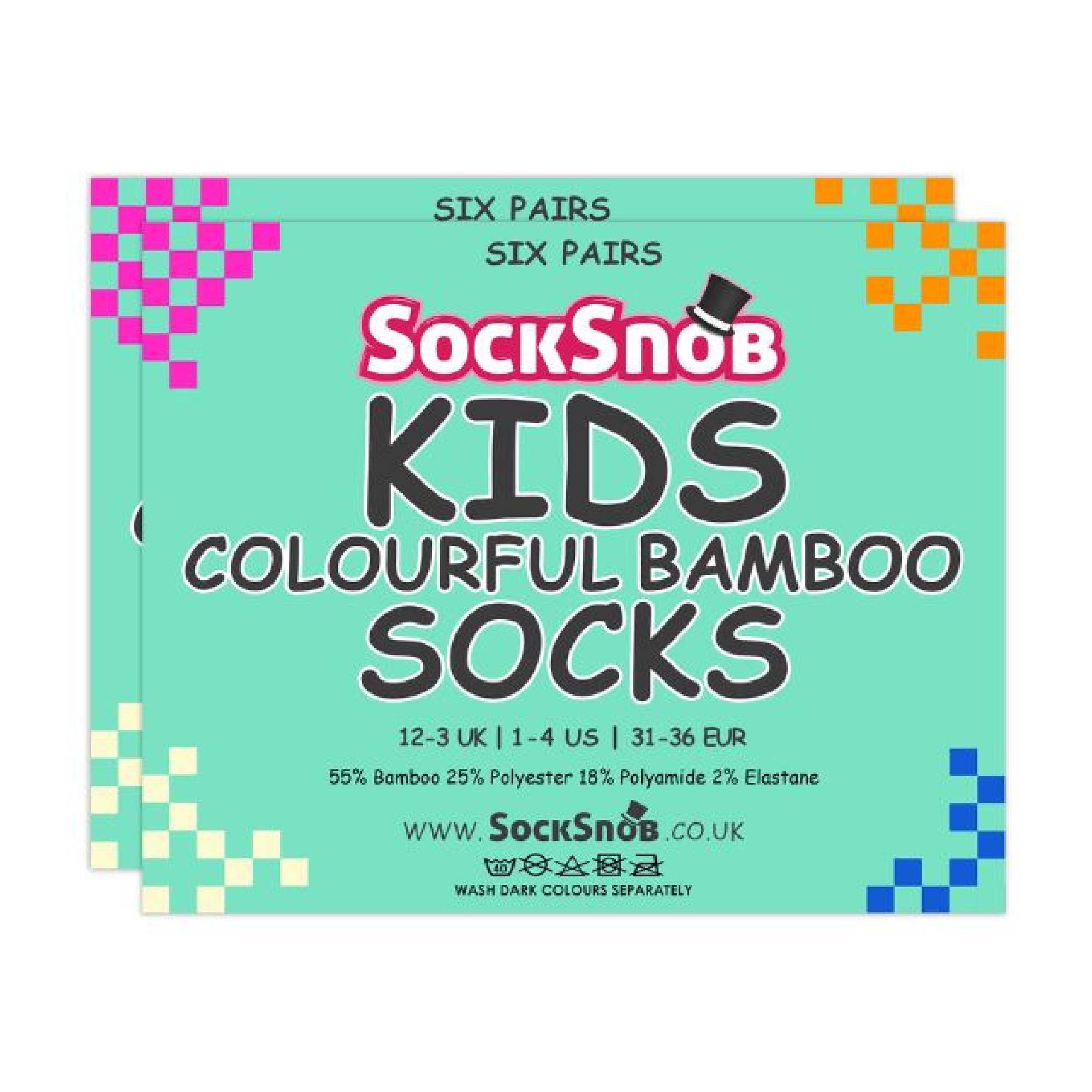 6 Pack Girls & Boys Super Soft Breathable Organic Bamboo Socks