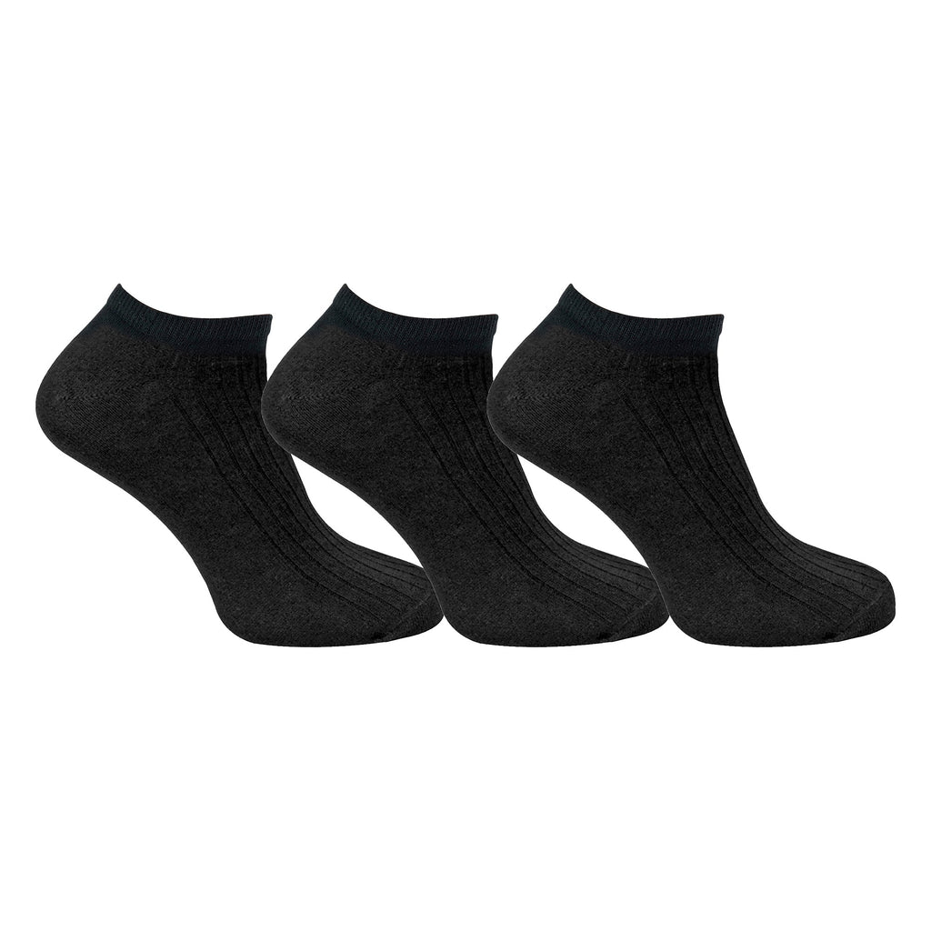 3 Pack Womens 100% Cotton Trainer Socks