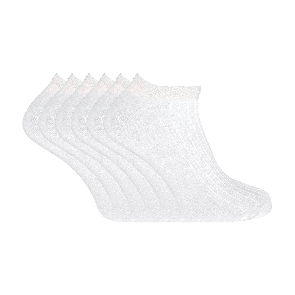 6 Pack Ladies Ankle Low Cut 100% Soft Cotton Socks