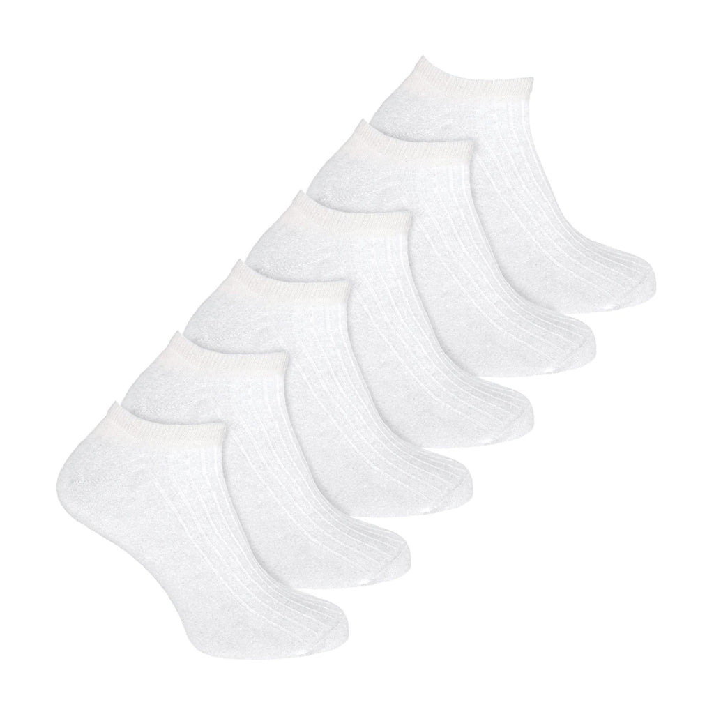 6 Pack Mens 100% Cotton Soft Breathable Ankle Trainer Socks