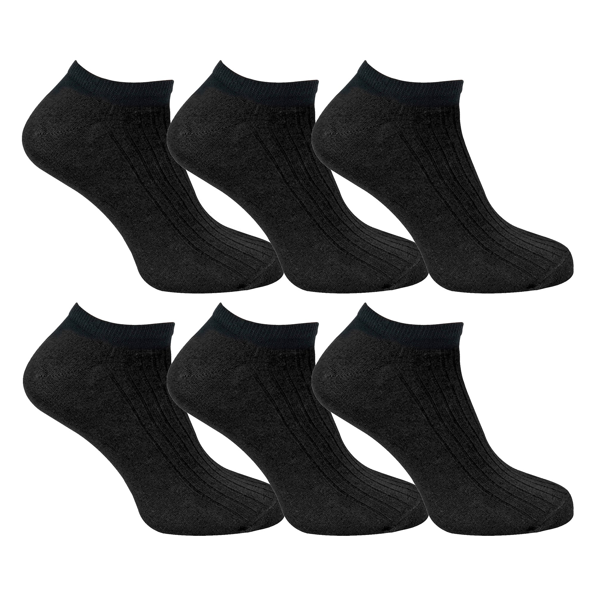 12 Pack Kids 100% Cotton Trainer Socks