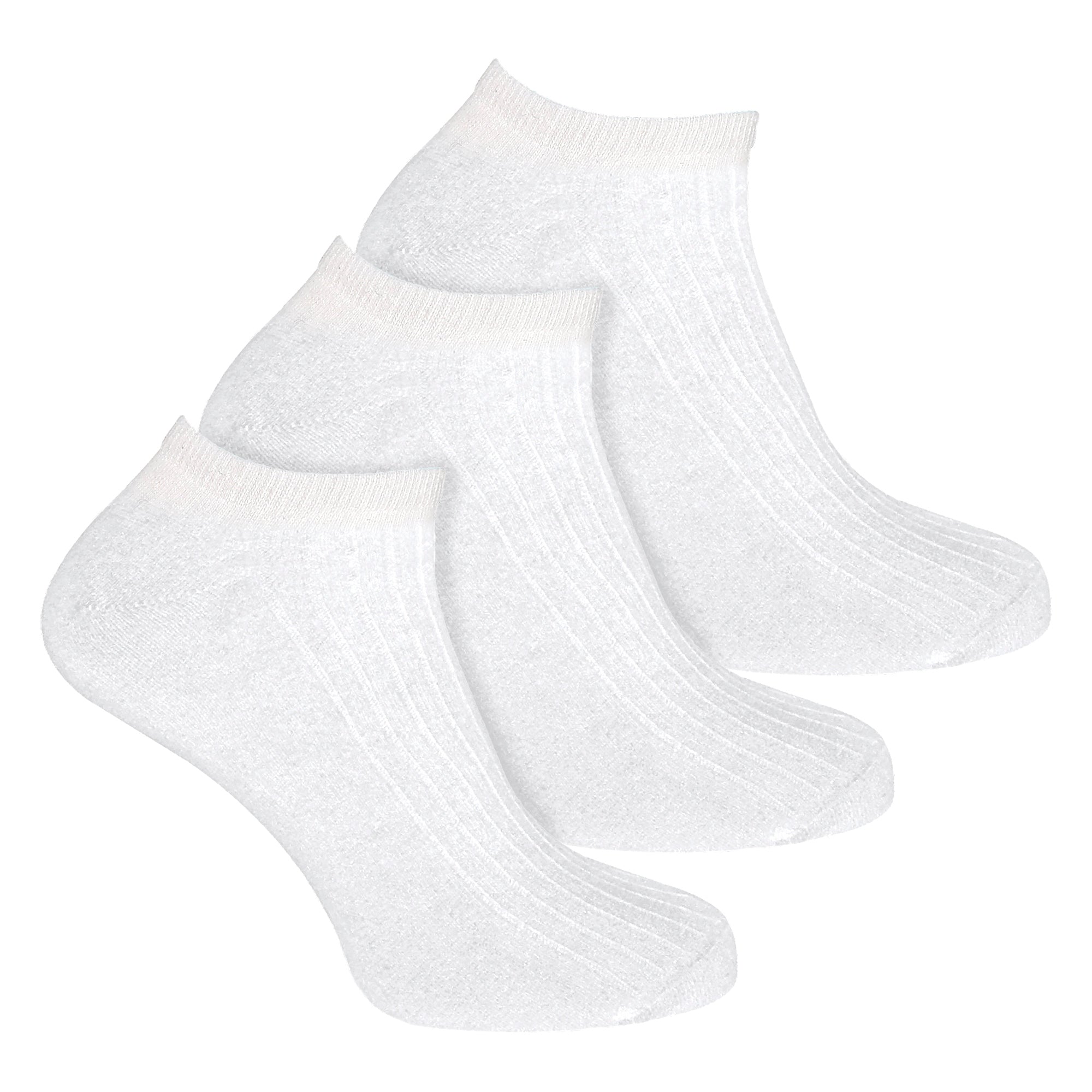 3 Pack Kids 100% Cotton Trainer Socks