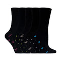 5 Pack Ladies Patterned Sole Cotton Rich Socks with Heart & Bow