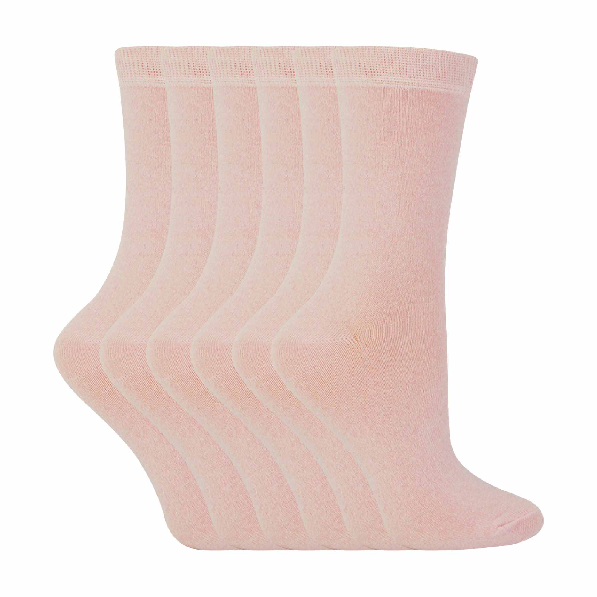 6 Pack Kids Plain Solid Coloured Cotton Socks