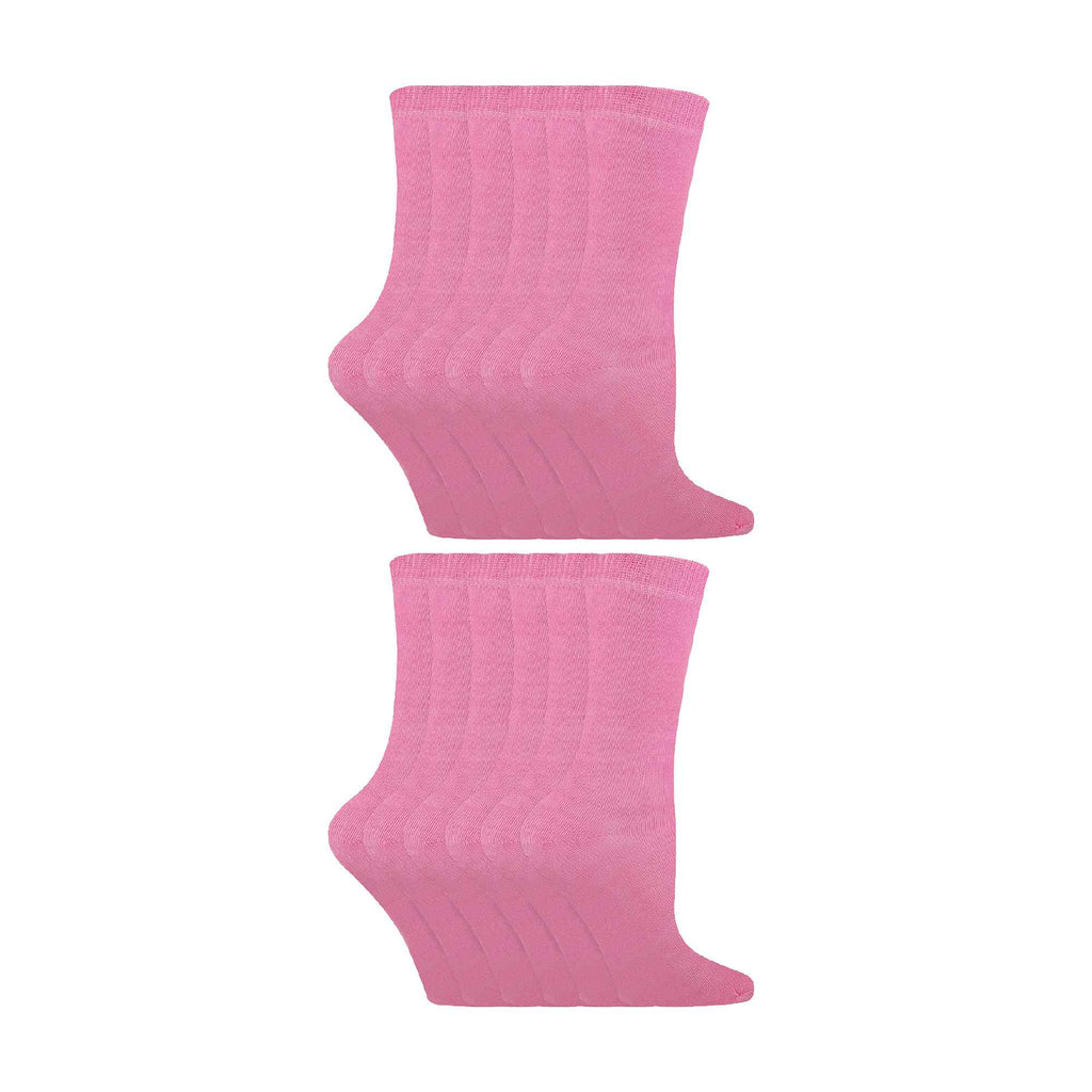 12 Pair Kids Soft Cotton Colourful Casual Plain Dress Socks