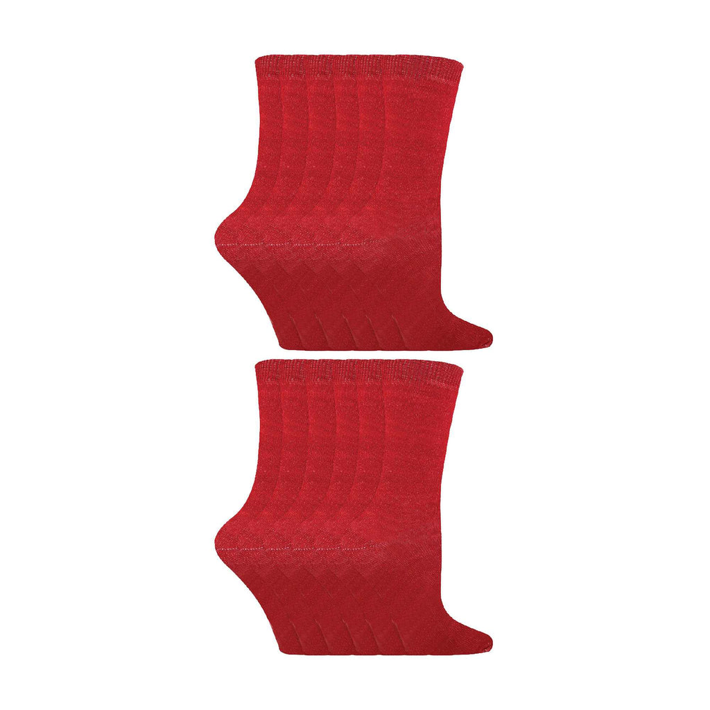 12 Pair Kids Soft Cotton Colourful Casual Plain Dress Socks