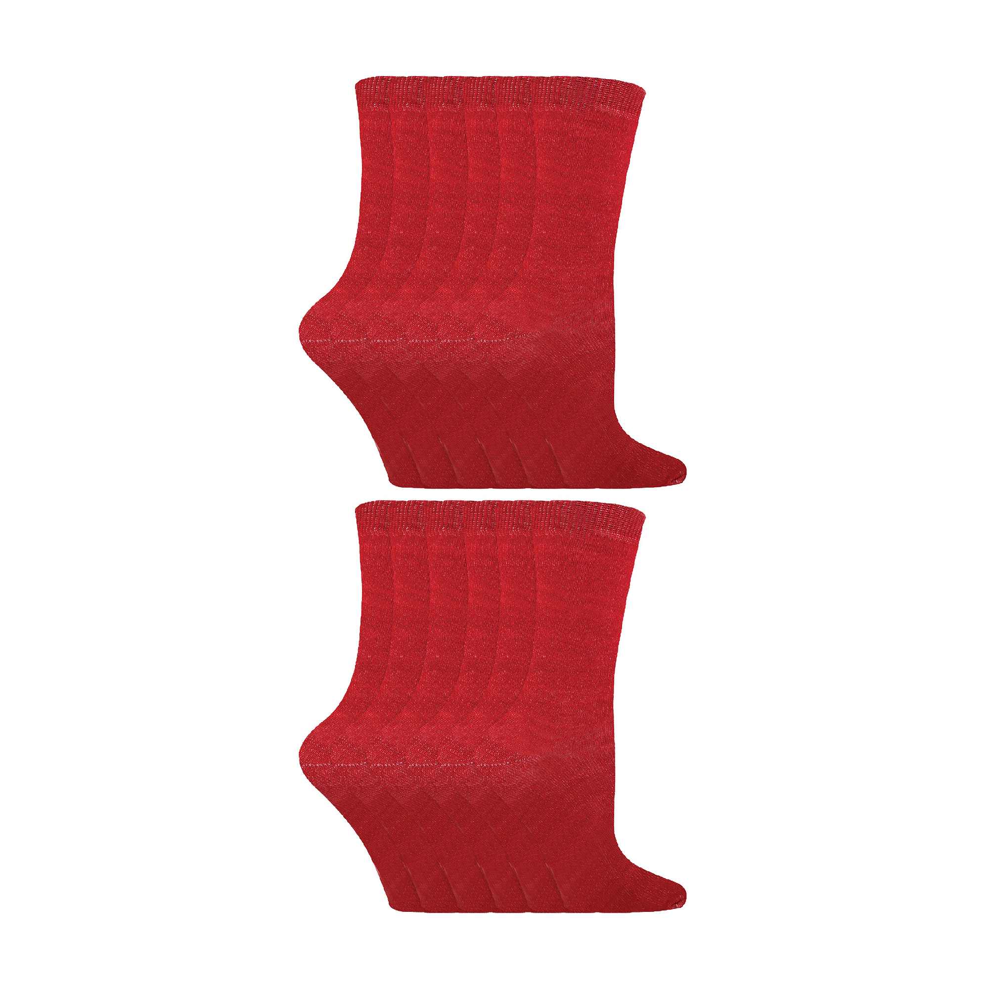 12 Pair Kids Soft Cotton Colourful Casual Plain Dress Socks