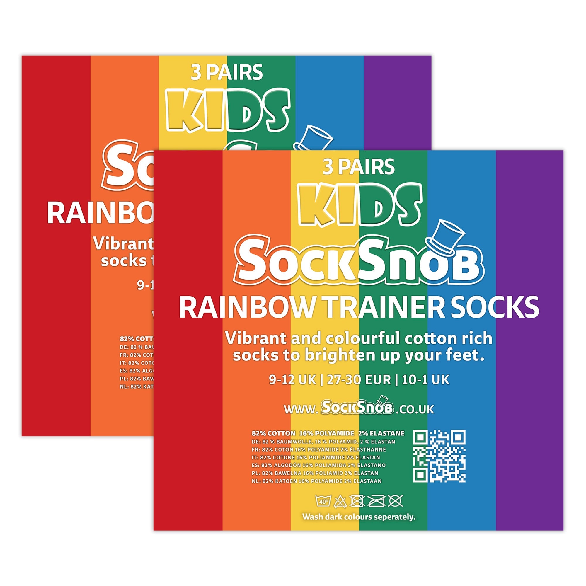 Kids Boys Girls Rainbow Trainer Cotton Socks Colourful Striped Socks