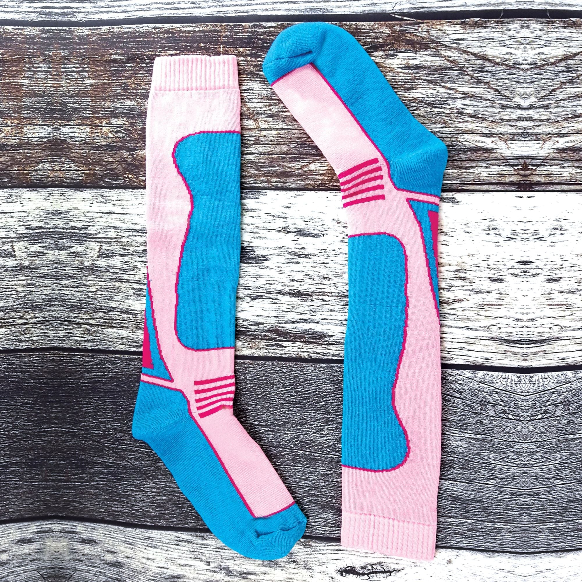 4 Pack Mens Long Knee High Wool Blend Ski Socks