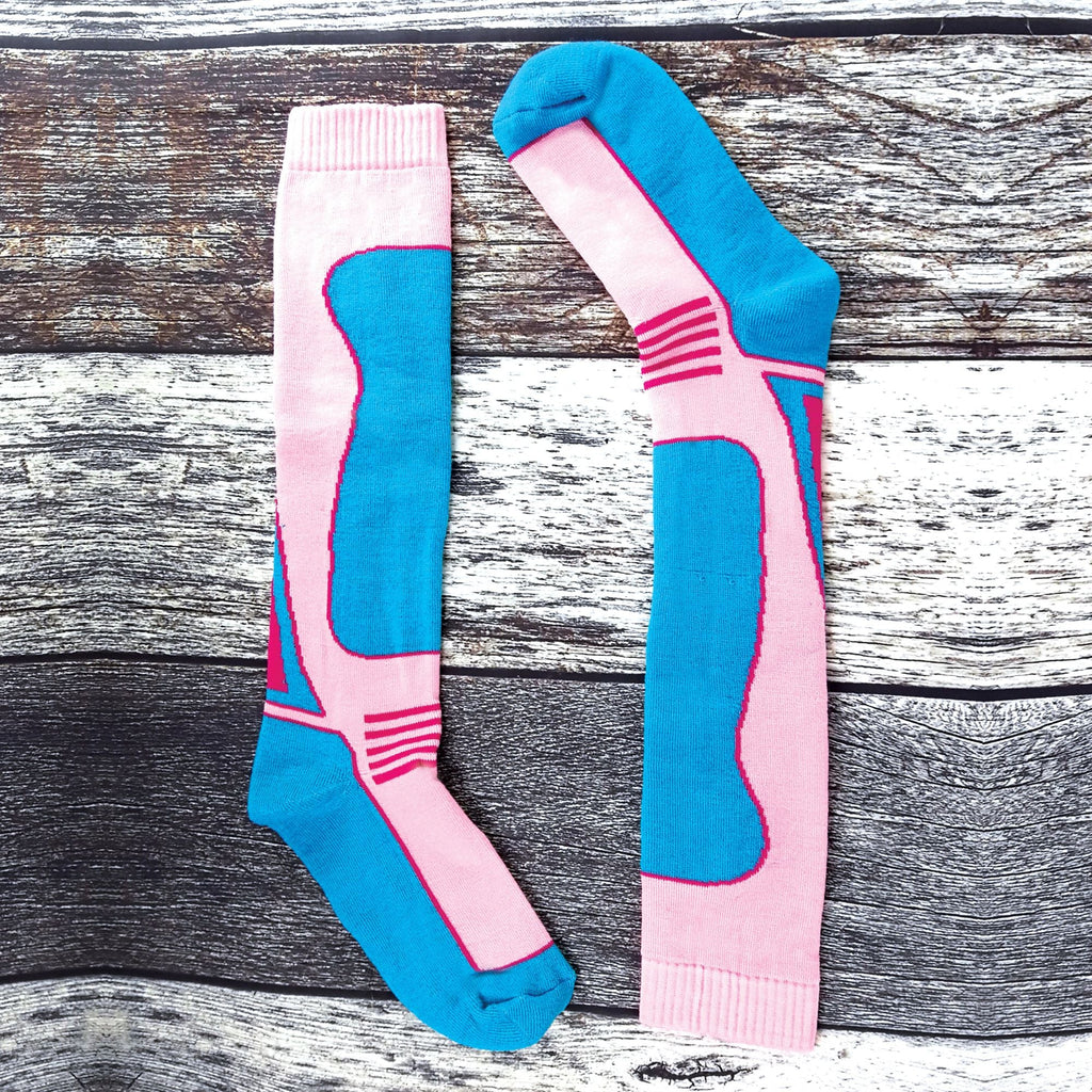4 Pack Ladies Long Knee High Wool Blend Ski Socks