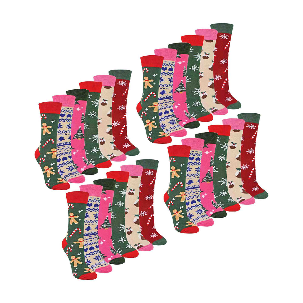 Ladies Novelty Festive Christmas Socks (Multipack Options)