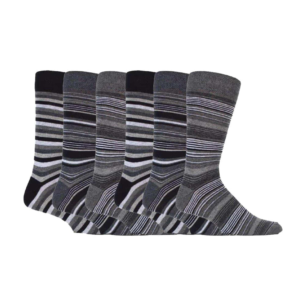 6 Pack Mens Colourful Striped Patterned Dress Cotton Socks