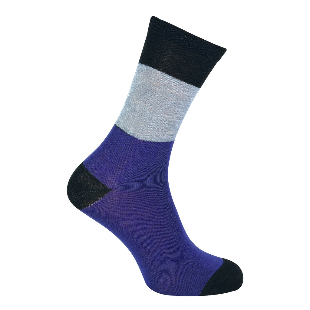 6 Pack Mens Blue Grey Argyle Striped Fashion Dress Socks
