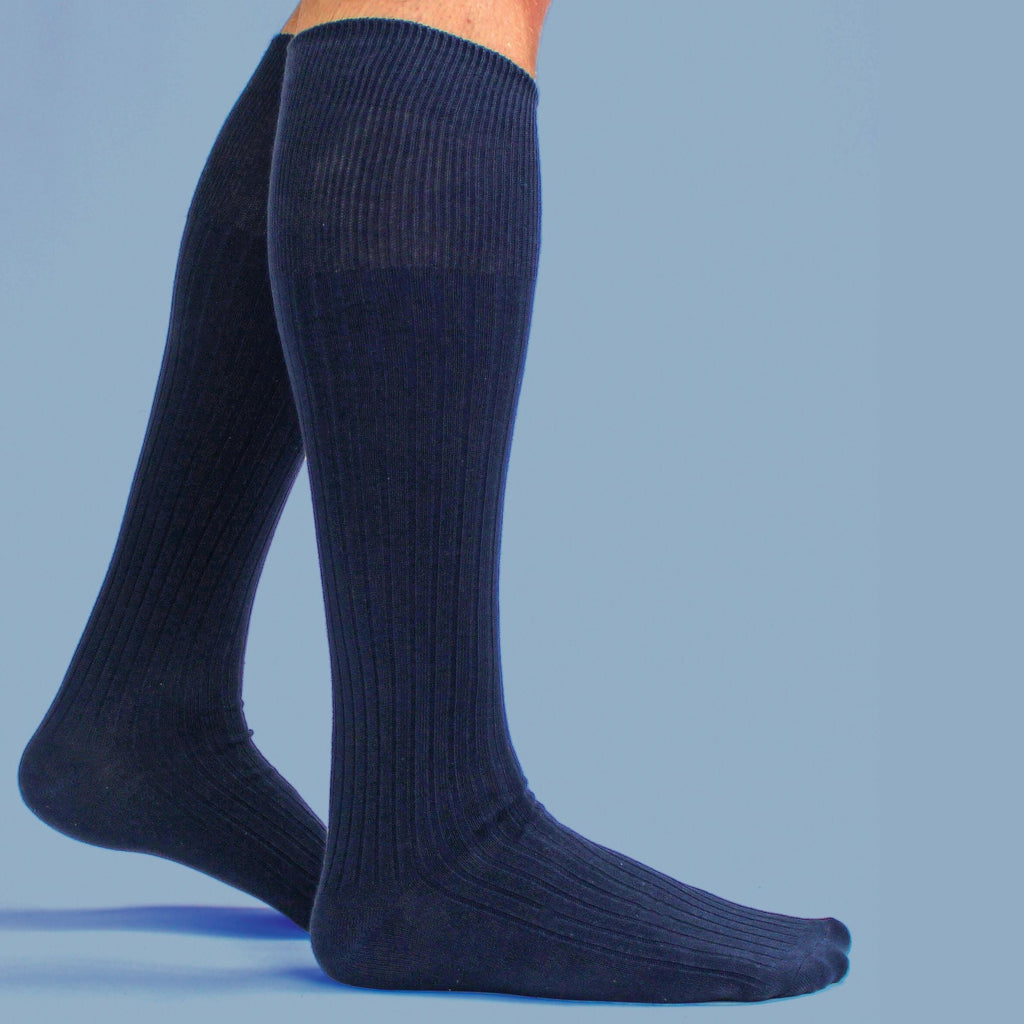 3 Pack Mens Long Knee High Lightweight 100% Cotton Soft Breathable Socks